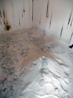 展示空間の床と壁（筆者撮影）