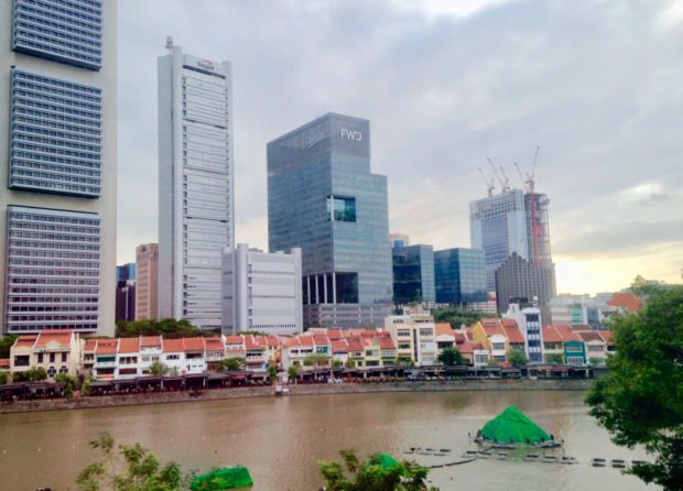 今日のシンガポール川河口ボートキー