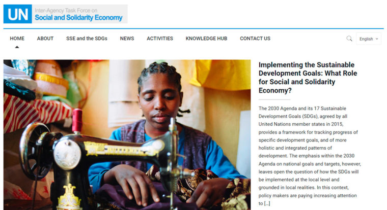 国連内の社会的連帯経済タスクフォースのウェブサイト（英語版）