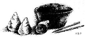 日本語版の挿絵／窩窩頭（ウオウオトウ）と食器