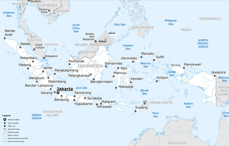 インドネシア全図（出典: ウィキペディア）