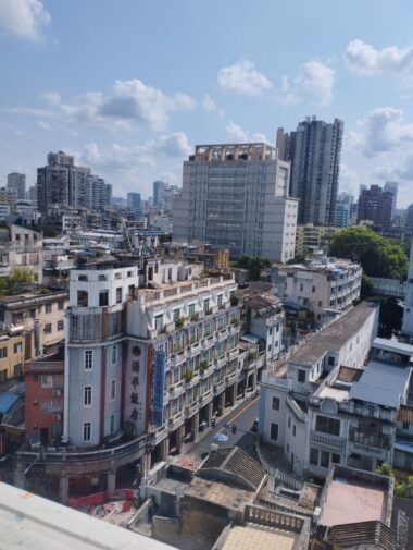 上から眺めた上下九街の一角